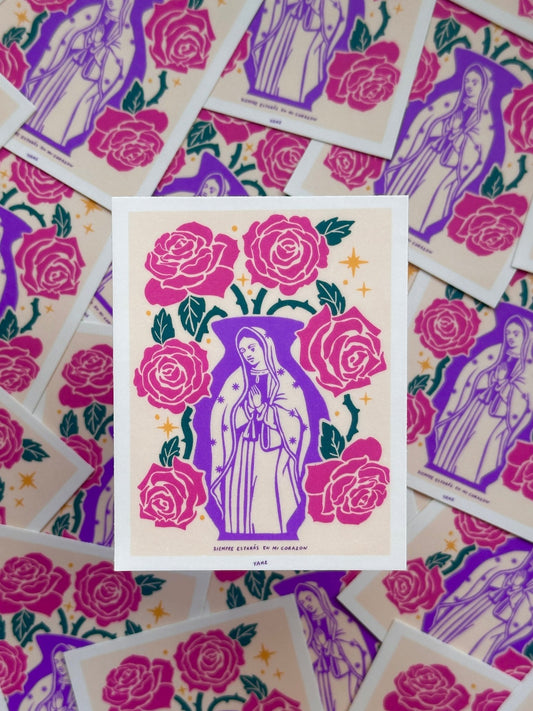 Virgencita Jumbo Sticker - Starry Skies Austin