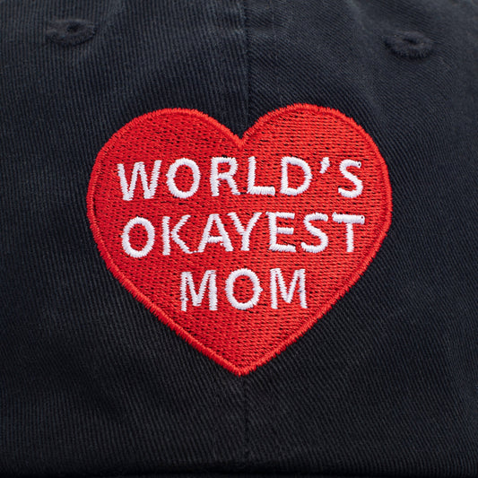 World's Okayest Mom Baseball Hat - Starry Skies Austin