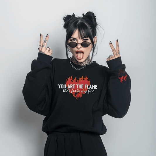 You Are the Flame That Fuels My Fire Sweatshirt | Official Penn Cole Merchandise - Starry Skies Austin