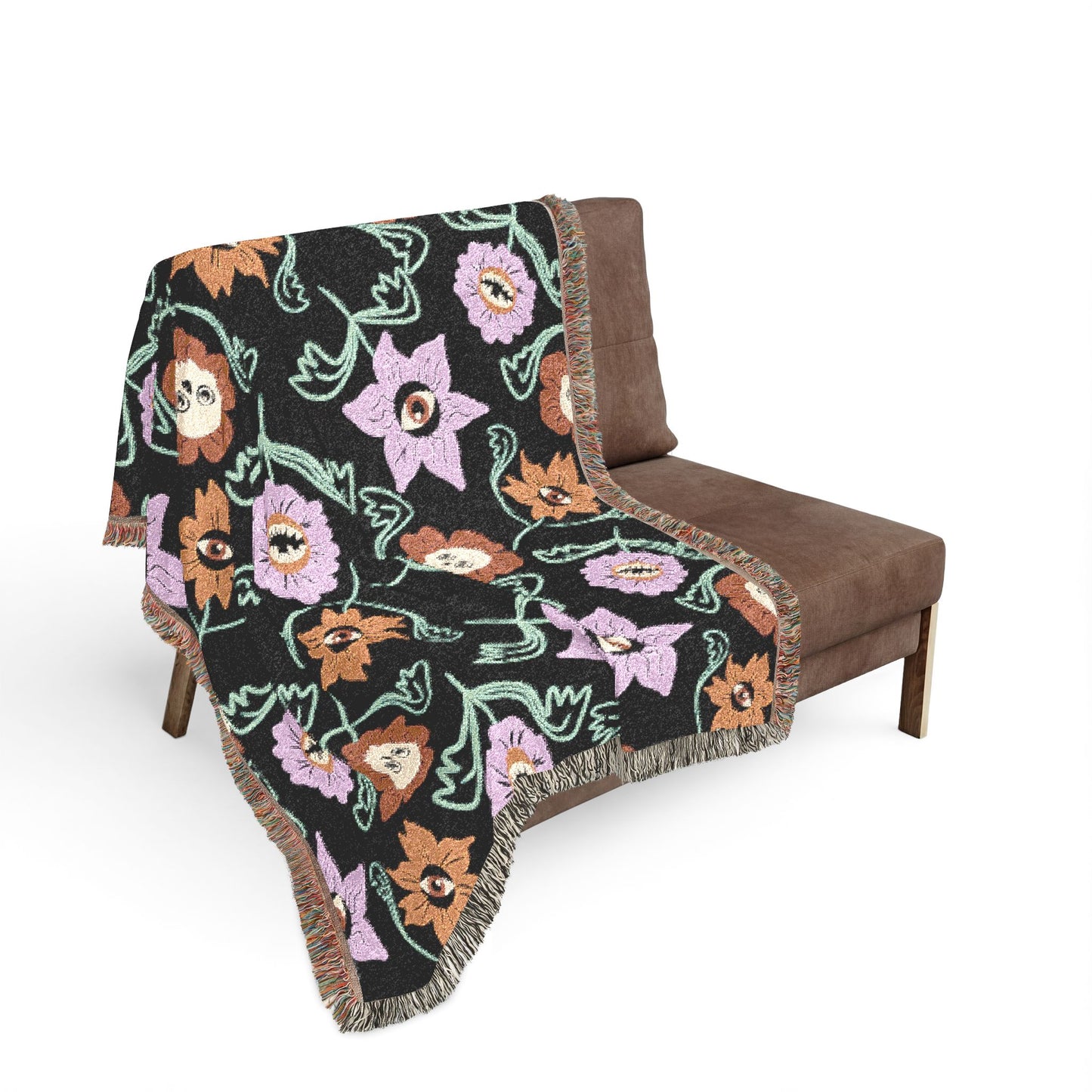 Gothic Floral Woven Blanket