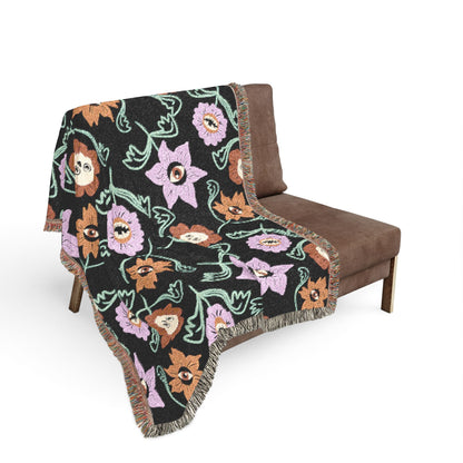 Gothic Floral Woven Blanket