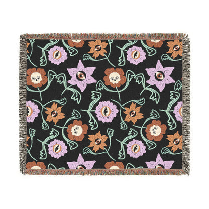Gothic Floral Woven Blanket
