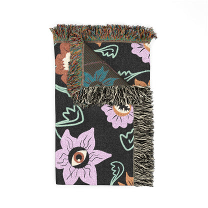 Gothic Floral Woven Blanket