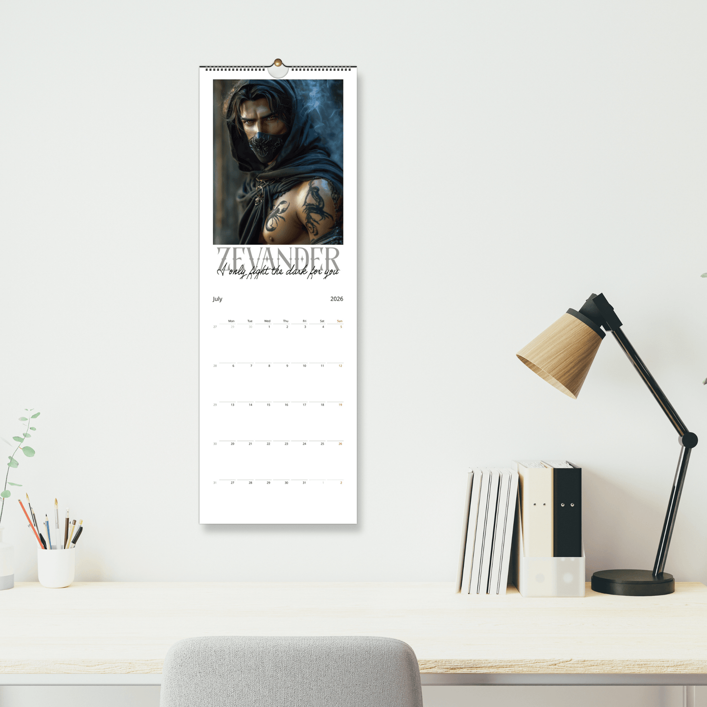 2026 Shadow Daddy Book Boyfriend Wall Calendar - Starry Skies Austin