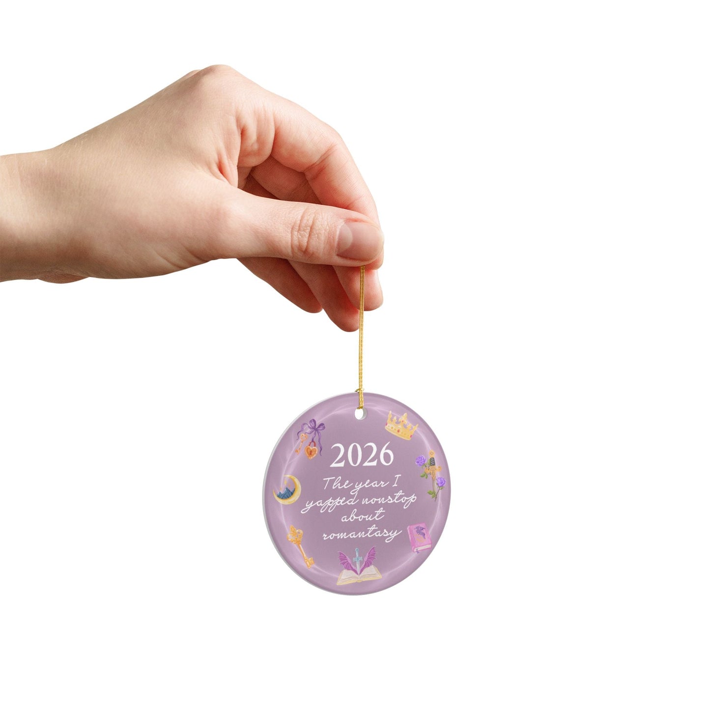 2026 'The year I yapped nonstop about romantasy' Ceramic Ornament - Starry Skies Austin
