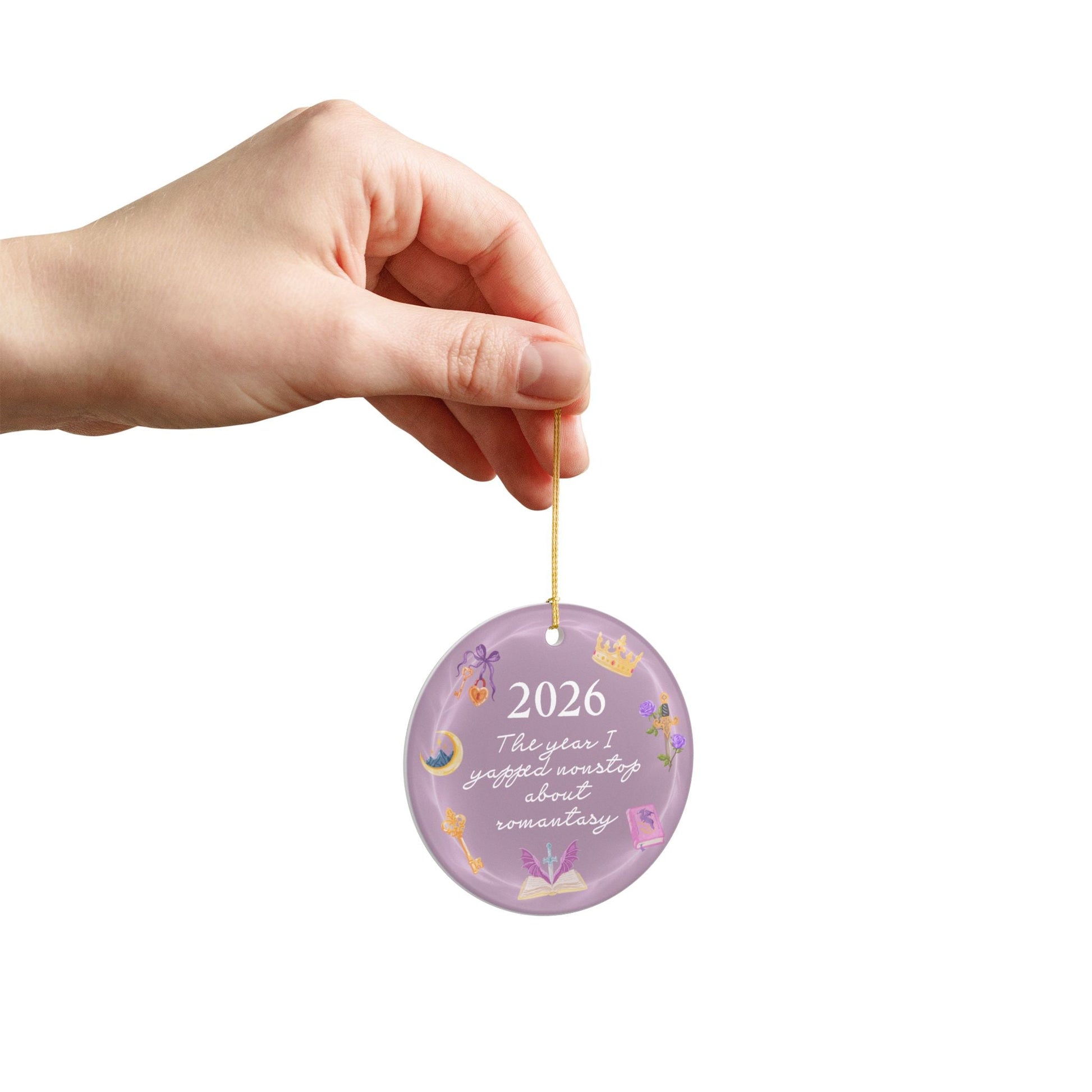 2026 'The year I yapped nonstop about romantasy' Ceramic Ornament - Starry Skies Austin