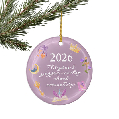 2026 'The year I yapped nonstop about romantasy' Ceramic Ornament - Starry Skies Austin