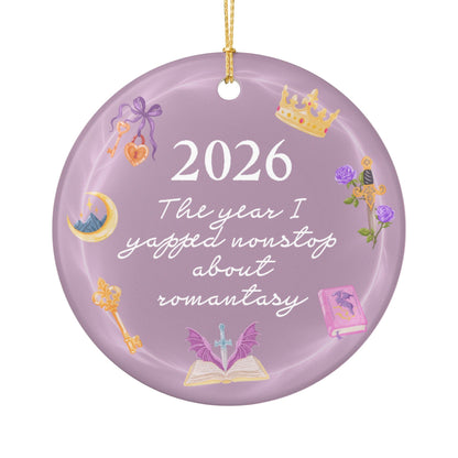 2026 'The year I yapped nonstop about romantasy' Ceramic Ornament - Starry Skies Austin