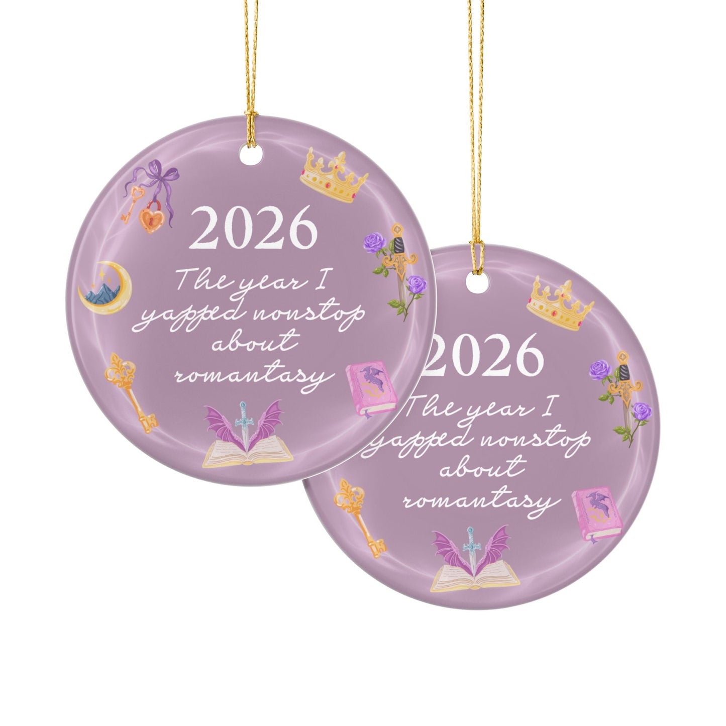 2026 'The year I yapped nonstop about romantasy' Ceramic Ornament - Starry Skies Austin