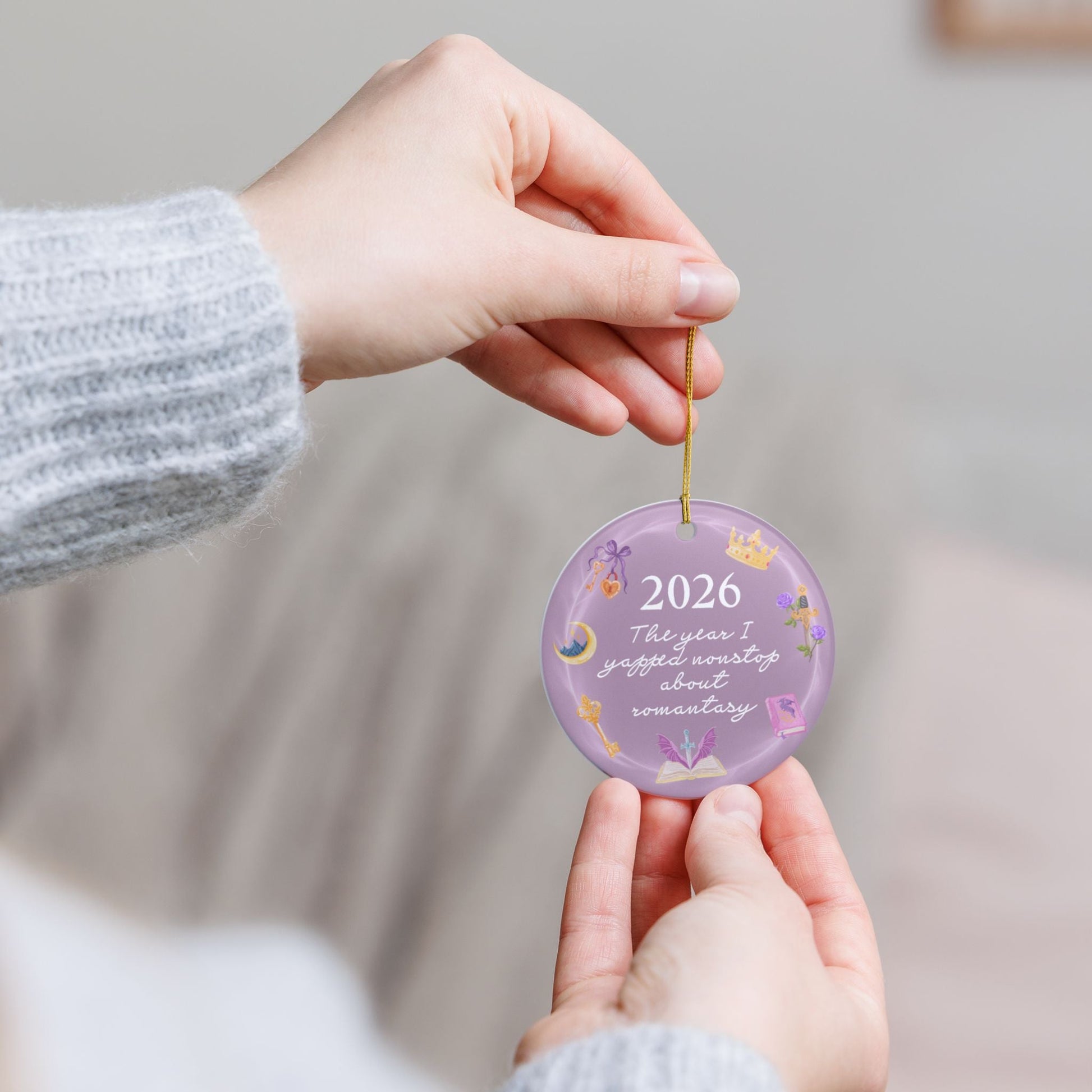 2026 'The year I yapped nonstop about romantasy' Ceramic Ornament - Starry Skies Austin