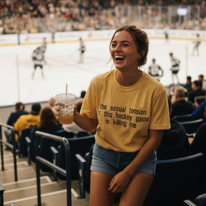 The Sexual Tension At This Hockey Game Is Killing Me Embroidered Shirt | Bookish | Hockey Romance