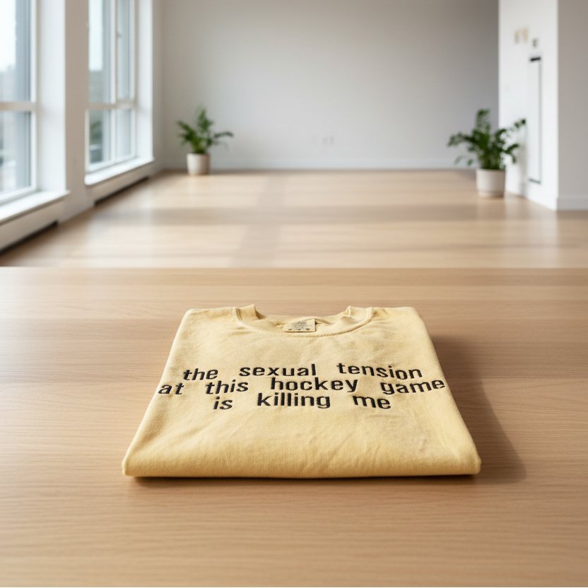 The Sexual Tension At This Hockey Game Is Killing Me Embroidered Shirt | Bookish | Hockey Romance