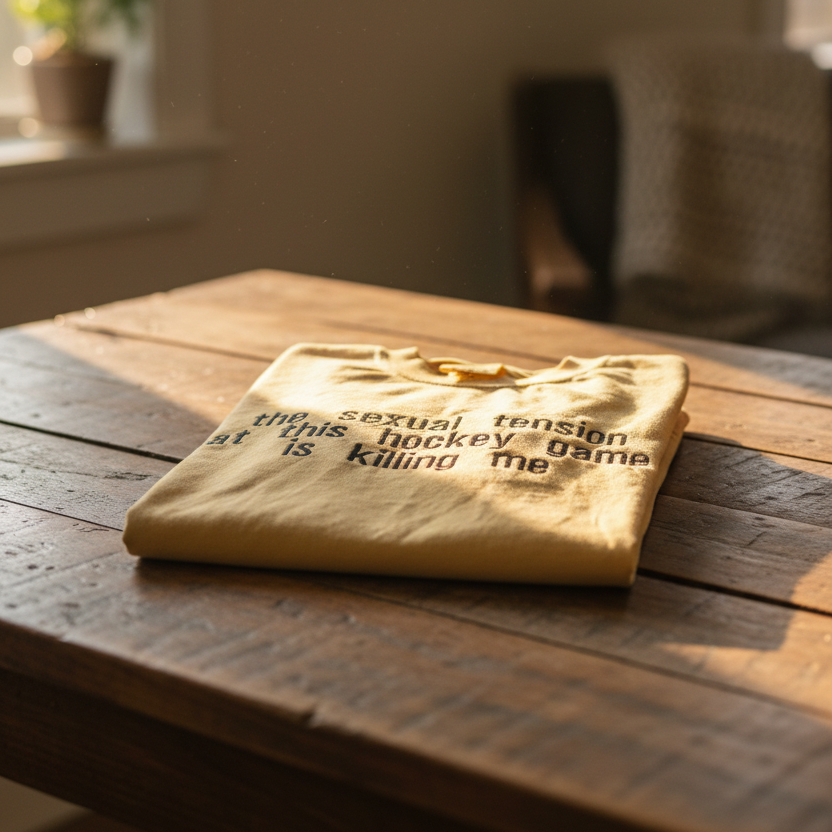 The Sexual Tension At This Hockey Game Is Killing Me Embroidered Shirt | Bookish | Hockey Romance