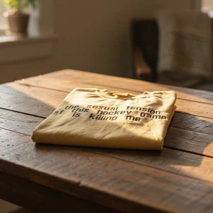 The Sexual Tension At This Hockey Game Is Killing Me Embroidered Shirt | Bookish | Hockey Romance