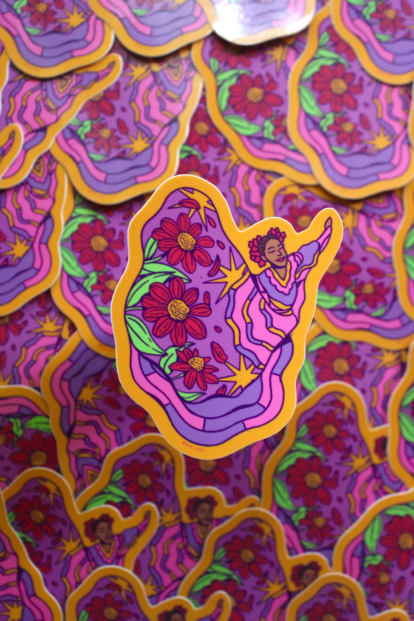 Mexican Sunflower Dancer Sticker