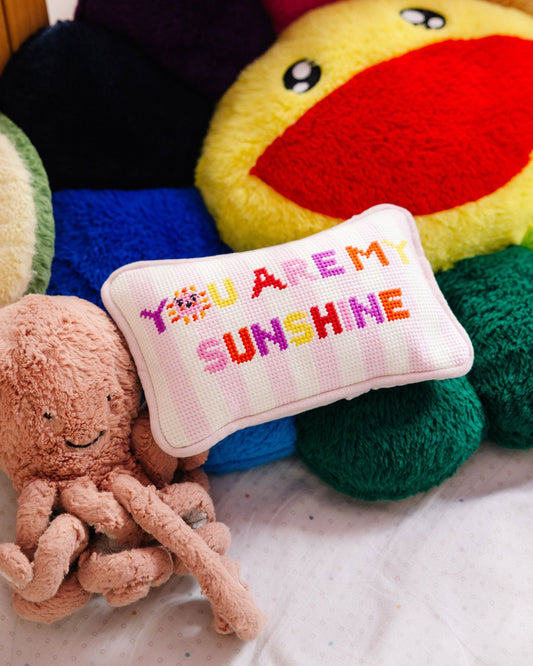 You Are My Sunshine Mini Needlepoint Pillow