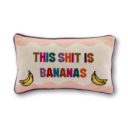 Bananas Needlepoint Pillow