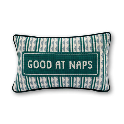 Good at Naps Needlepoint Pillow