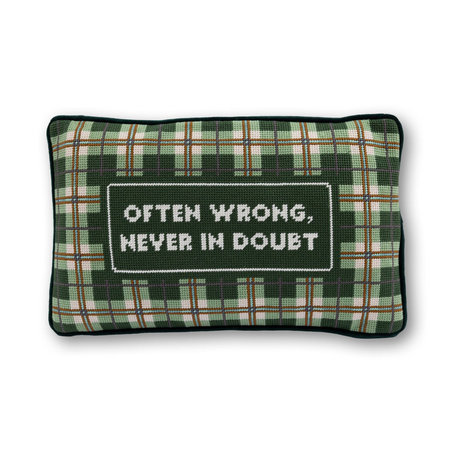 Often Wrong Needlepoint Pillow