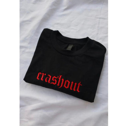 "Crashout" Embroidered T-Shirt - Unisex Modern Classic Fit, Trendy Graphic Tee