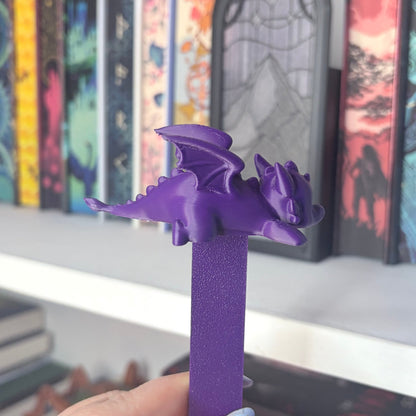 3D Printed Chibi Dragon Bookmark | Cute Book Accessory - Starry Skies Austin