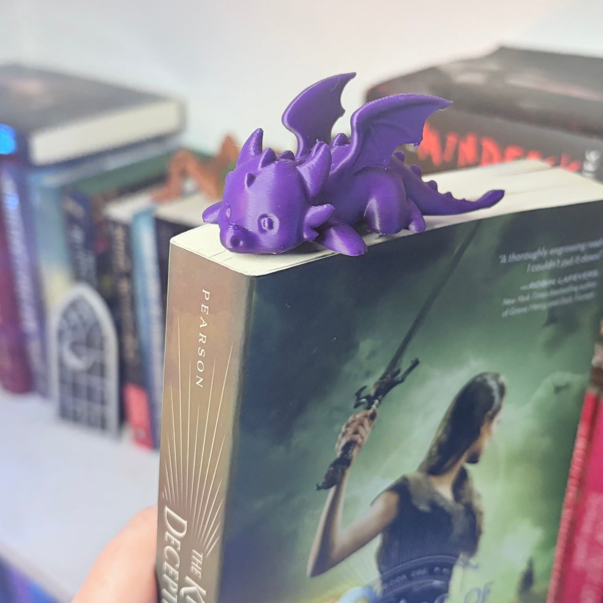3D Printed Chibi Dragon Bookmark | Cute Book Accessory - Starry Skies Austin