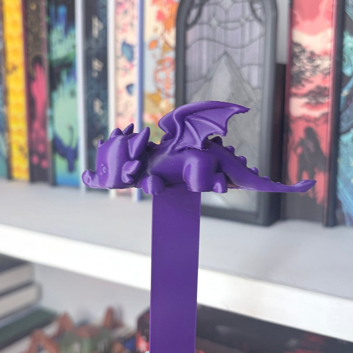 3D Printed Chibi Dragon Bookmark | Cute Book Accessory - Starry Skies Austin