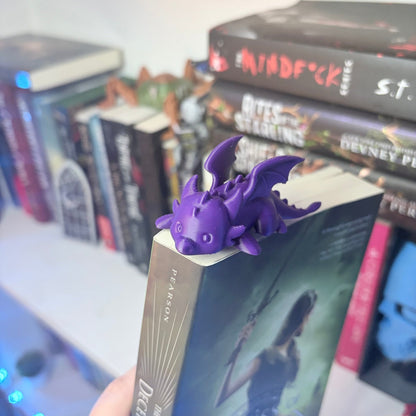 3D Printed Chibi Dragon Bookmark | Cute Book Accessory - Starry Skies Austin