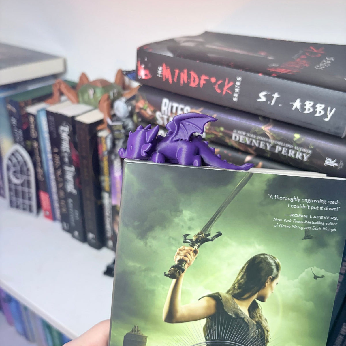 3D Printed Chibi Dragon Bookmark | Cute Book Accessory - Starry Skies Austin