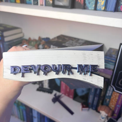 3D Printed Devor Me Words Bookmark | Cute Book Accessory - Starry Skies Austin