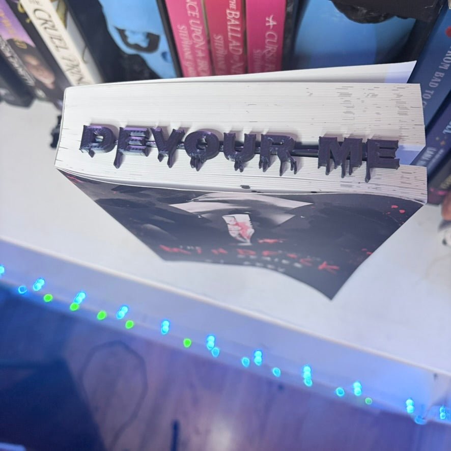 3D Printed Devor Me Words Bookmark | Cute Book Accessory - Starry Skies Austin