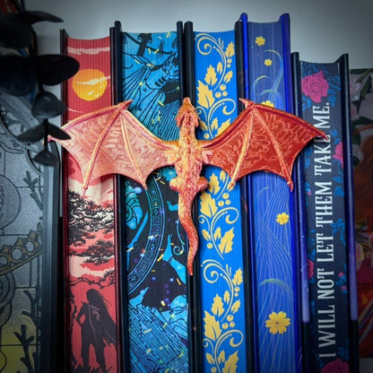3d Printed Dragon Book Spine Hugger Bookshelf Decor - Starry Skies Austin