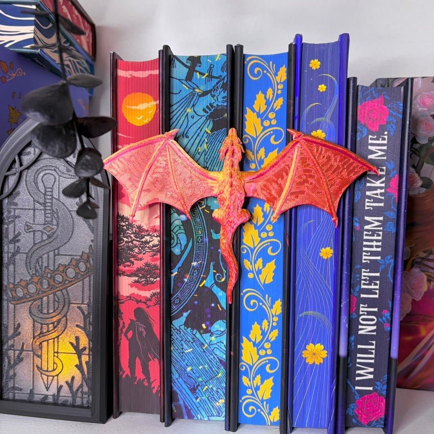 3d Printed Dragon Book Spine Hugger Bookshelf Decor - Starry Skies Austin