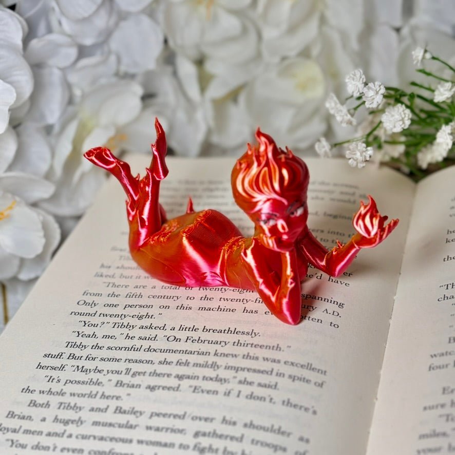 3d Printed Fire Sprite Bookshelf Decor - Starry Skies Austin