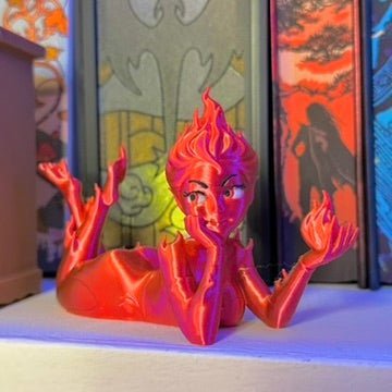 3d Printed Fire Sprite Bookshelf Decor - Starry Skies Austin