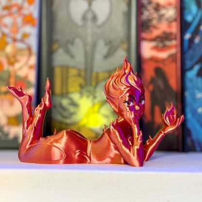 3d Printed Fire Sprite Bookshelf Decor - Starry Skies Austin