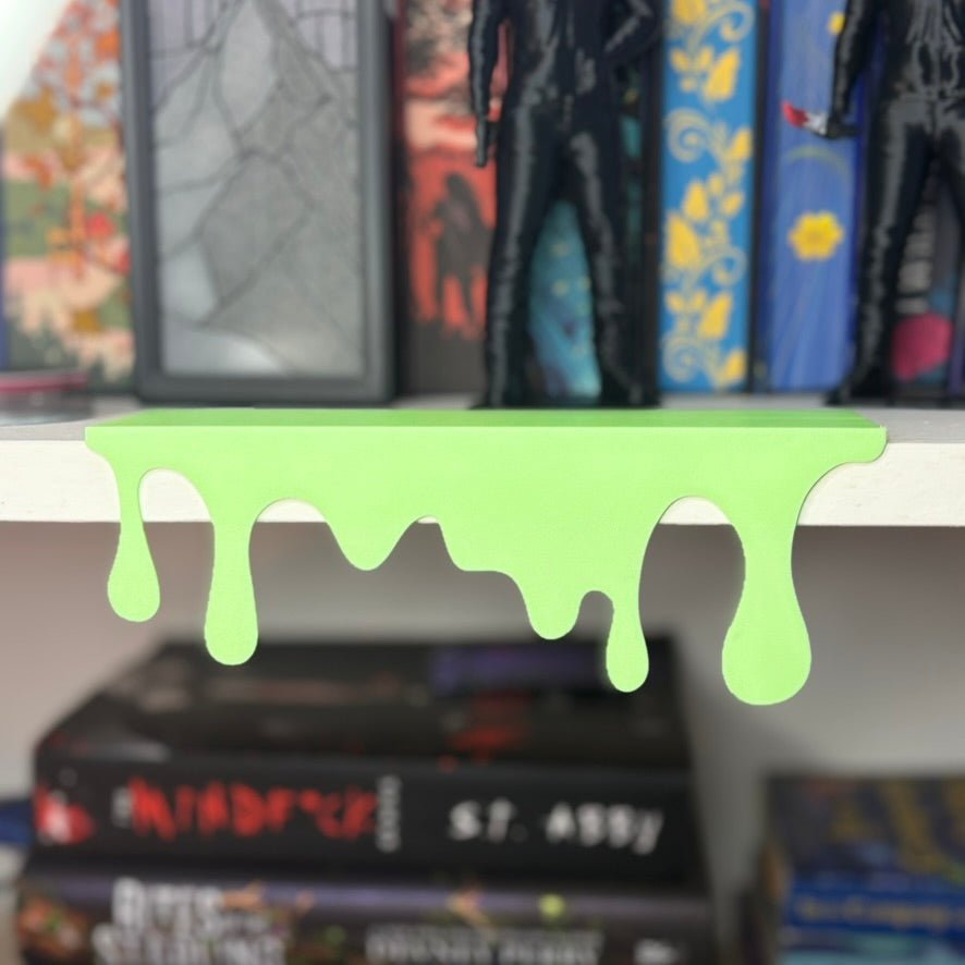 3d Printed Glow-in-the-Dark Green Bookshelf Drips Decor - Starry Skies Austin