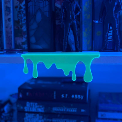 3d Printed Glow-in-the-Dark Green Bookshelf Drips Decor - Starry Skies Austin