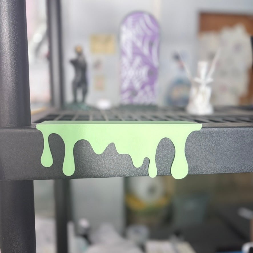 3d Printed Glow-in-the-Dark Green Bookshelf Drips Decor - Starry Skies Austin