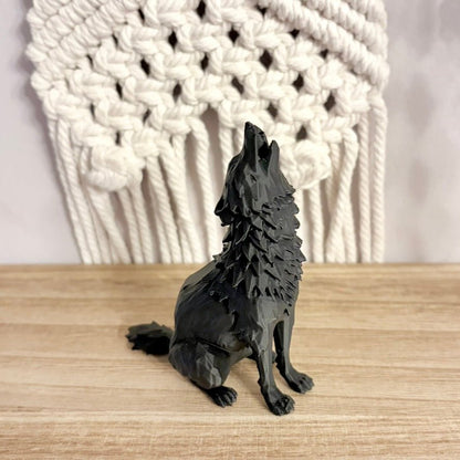 3d Printed Howling Wolf Decor - Starry Skies Austin