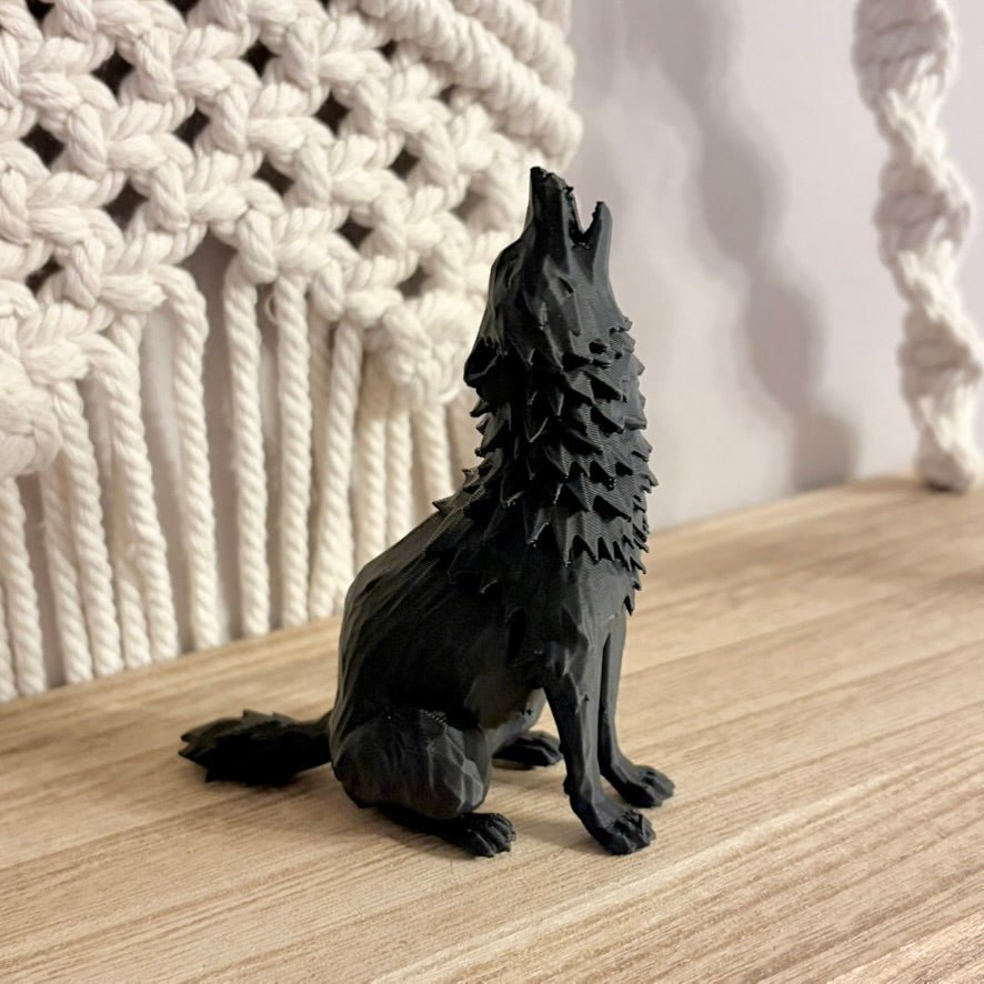 3d Printed Howling Wolf Decor - Starry Skies Austin