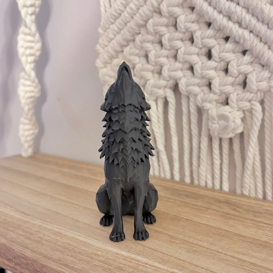 3d Printed Howling Wolf Decor - Starry Skies Austin