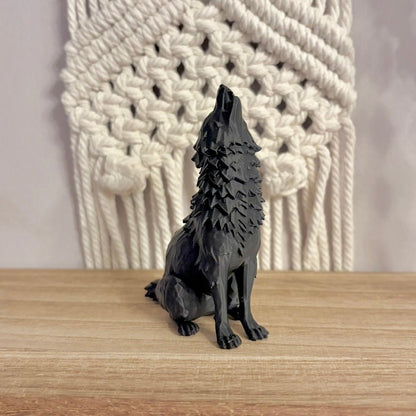 3d Printed Howling Wolf Decor - Starry Skies Austin