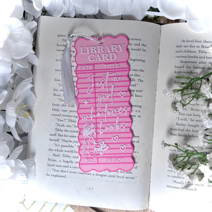 3d Printed Just a Girl Who Loves Books Bookmark - Starry Skies Austin