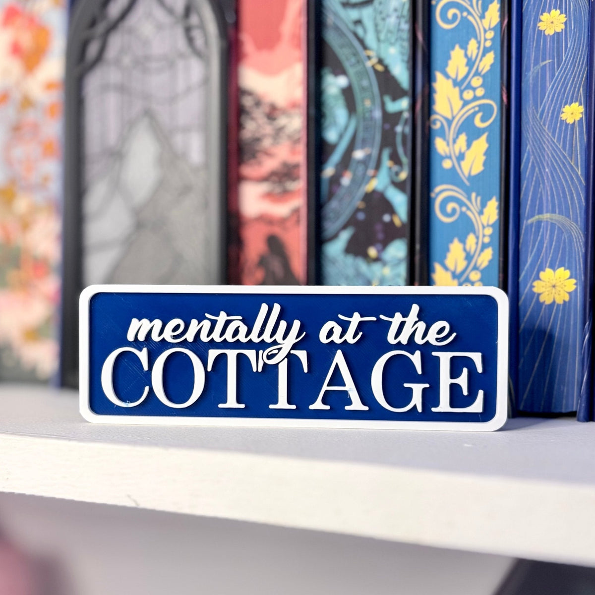3d Printed Mentally at the Cottage Shelf Sign - Starry Skies Austin
