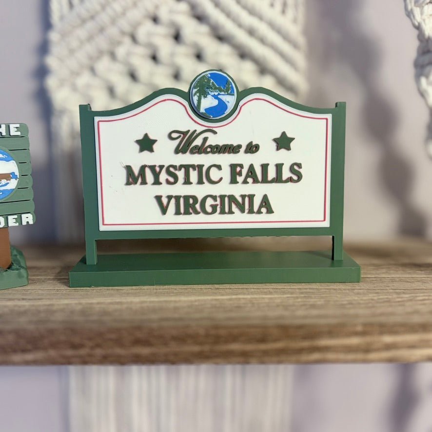 3D Printed Mystic Falls Virginia Inspired Sign - Starry Skies Austin