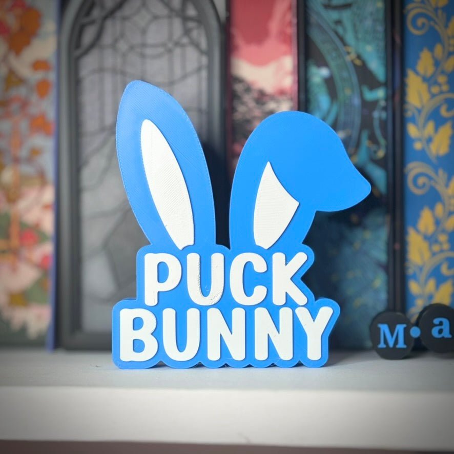 3d Printed Puck Bunny Shelf Sign - Starry Skies Austin