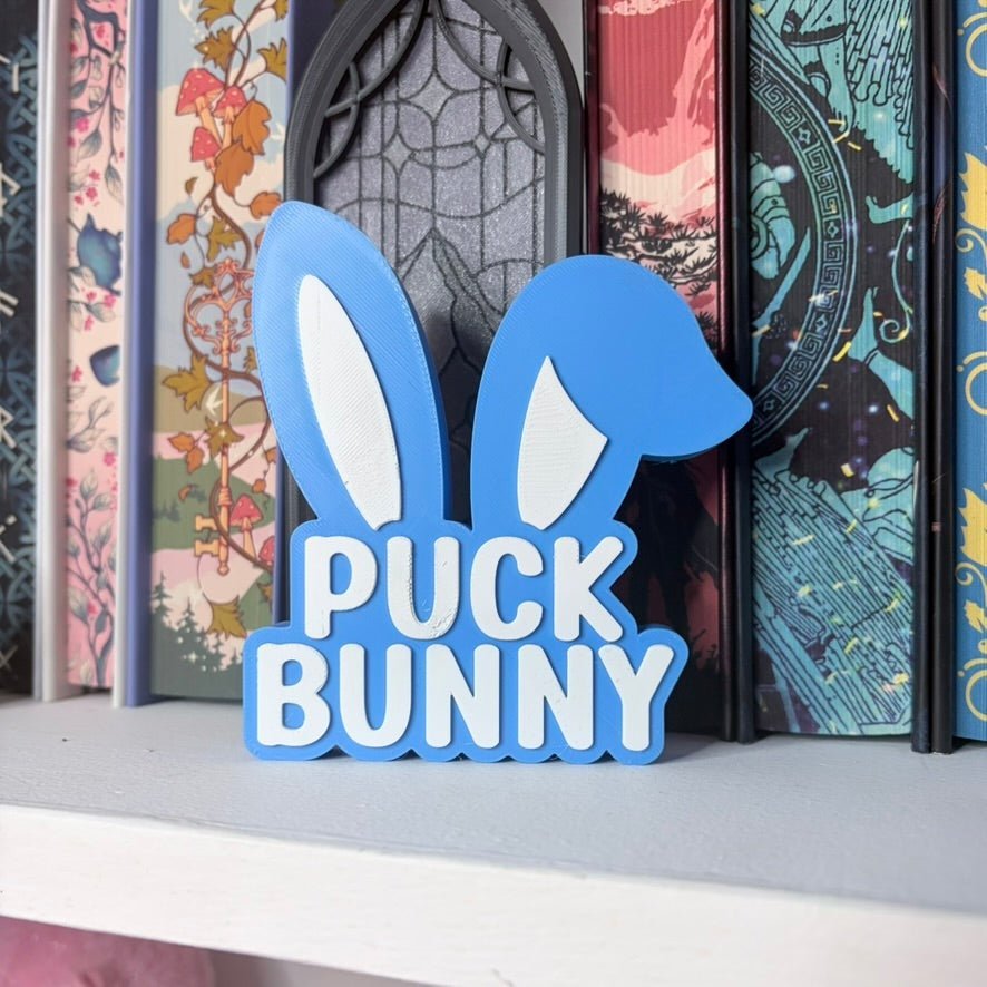 3d Printed Puck Bunny Shelf Sign - Starry Skies Austin