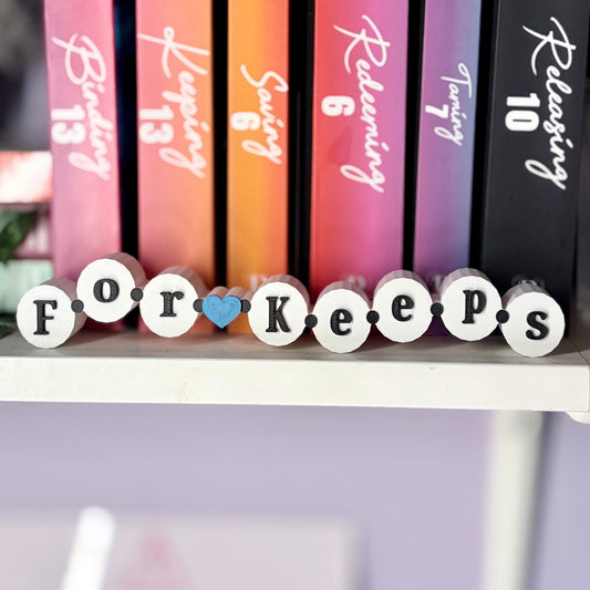 3d Printed Shelf Friendship Bracelet Sign - "For Keeps" - Starry Skies Austin