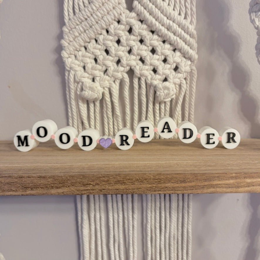 3d Printed Shelf Friendship Bracelet Sign - "Mood Reader" - Starry Skies Austin